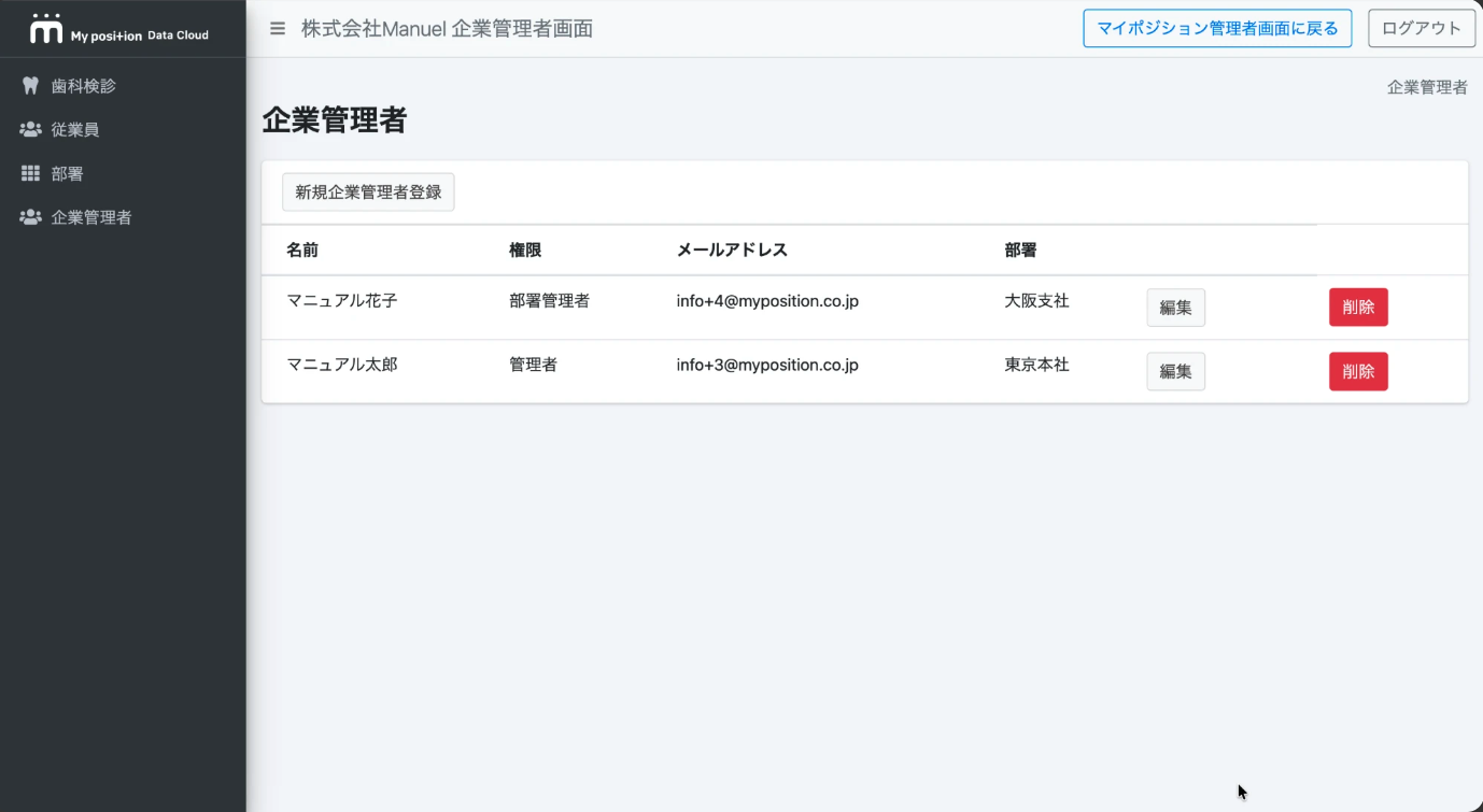 dentality cloud 権限・管理者設定